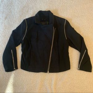 Harve Bernard Black Moto Jacket | Size XL